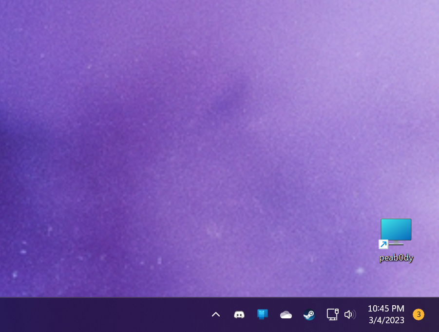 A picture of my desktop with one icon